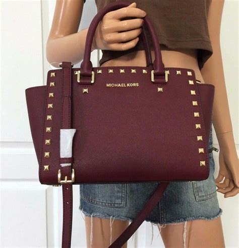 merlot michael kors purse|michael kors large saffiano satchel.